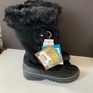 KHOMBU Black Nordic Winter Insulated Suede Faux Fur Boots Ladies SIZE 7 NWT